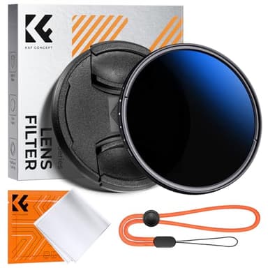 K&F CONCEPT 67mm Variable ND Camera Lens Filter ND2-ND400 (1-9 Stops) + Filter Cap + Cleaning Cloth 18 Multi-Layer Coatings Adjustable Neutral Density Ultra Slim for Camera Lenses(K-Series)