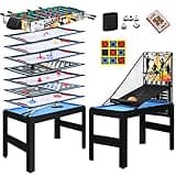 REAHOISY 15-in-1 Multi Game Table Set, Combo Game Tables w/Foosball, Hockey, Pool, Ping Pong, Basketball, Chess, Bowling, Shuffleboard for Home, Game Room, Friends & Family