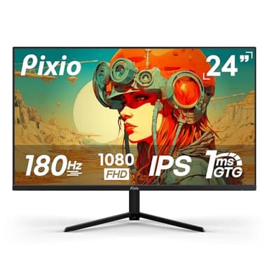 Pixio PX248 Prime V2 Black 24 inch 180Hz Refresh Rate FHD 1080p Resolution Fast-IPS Panel 1ms GTG Response Time Adaptive Sync LED Built-in Speakers Tilting Stand Gaming Monitor