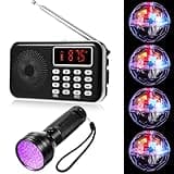 Dunzy 6 Pcs Ghost Hunting Equipment Kit Includes 1 Spirit Box, 4 Light up Cat Balls (Include Battery), 1 Black UV Flashlight for Ghost Hunting(Classic)