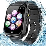 Kids Waterproof Smart Game Watch with 26 Game HD Camera 1.44'' Touchscreen Pedometer Video Music Player Alarm Clock Calculator Learning Toys for Girls Boys 3-12 Years Old (Black)