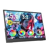 2K Portable Monitor 15.6inch 2560 * 1680 Ultra-Slim, HDR FreeSync Laptop Monitor w/VESA Gaming Display, 500cd,100% sRGB Portable Display w/45° Adjustable Stand,for Laptop PC Phone Mac