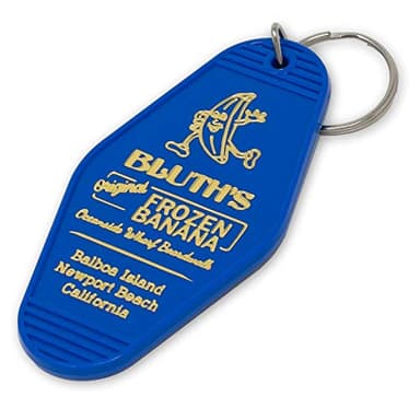 Chillkat Vintage Motel Hotel Keychain (Blue/Gold, Bluth's Frozen Banana Stand)