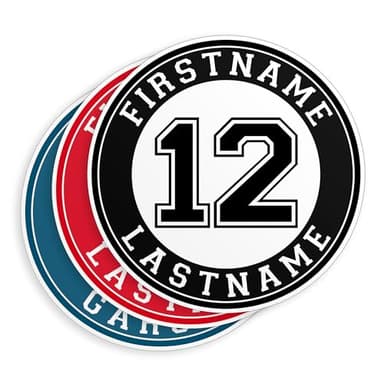 (New Update) Personalized Baseball Bat Knob Sticker Custom Player Name Number Baseball Softball Bat Knob Waterproof Die-Cut Vinyl for Water Bottle Laptop Hard Hat Sticker Decal for Her Him Coach