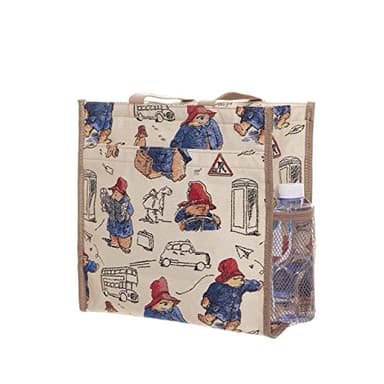Signare Tapestry Shoulder Bag Shopping Tote for Women in Paddington Bear Design (SHOP-PADD)