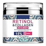 Retinol Cream for Face with Hyaluronic Acid, Collagen Face Moisturizer for Lifting Skin, Day-Night Anti-Aging Cream for Women and Men for Wrinkles, Fine Lines and Dryness - All Skin Types 1.7 Fl Oz