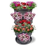 SunVara Strawberry Planter Vertical Gardening Stackable Planter Strawberry Tower 5 Tier Herb Outdoor Indoor