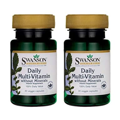 Swanson Daily Multivitamin Without Minerals 30 Veg Capsules (2 Pack)