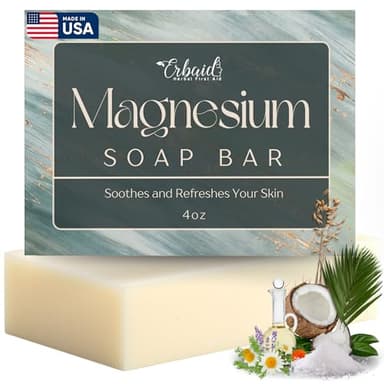 Dead Sea Magnesium Soap Bar – Deep Cleansing, Moisturizing Body Soap for Dry Itchy and All Skin Types – Shower Soap Soothes Muscles and Joints – All-Natural Exfoliating Face and Body Wash Made in USA