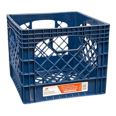 Juggernaut Storage 16QT Heavy-Duty Plastic Square Milk Crate Blue