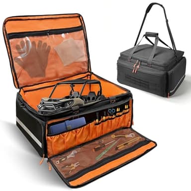 ORKELS RC Car Carrying Case 1/8 1/10 Scale, Heavy Duty RC Storage Bag with Reinforced Base, Multi-Pocket Tool Organizer, Compatible with Traxxas RC Cars Trucks & Buggies