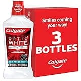 Colgate Optic White Whitening Mouthwash with Hydrogen Peroxide, Alcohol Free, Icy Fresh Mint - 32 fluid ounces (3 Pack)