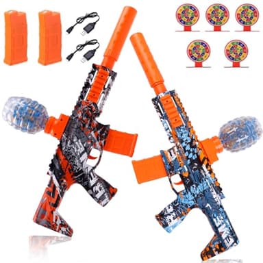 2 Pack Gel Ball Blaster Splatter Toys 60000+ Balls - High Powerful 12 Per Seconds 160+ Fps Super High Speed Automatic Splat Toys for Age 14+