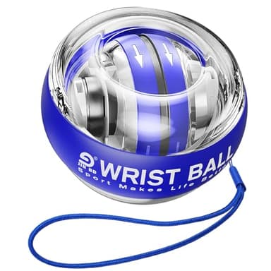 JIN BD Wrist Trainer Ball Auto-Start Gyroscopic Forearm Exerciser Gyro Ball for Strengthen Arms, Fingers, Grip and Muscles(Blue, No Light)