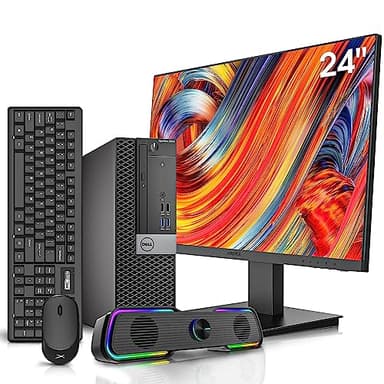 Dell OptiPlex 5050 Desktop Computers with 24" Monitor PC Bundle,Intel i7-6700 3.4GHz,32GB DDR4 Ram New 512GB M.2 NVMe SSD,Intel AX200 Built-in WiFi 6,Bluetooth 5.2,HDMI,Windows 11 Pro (Renewed)