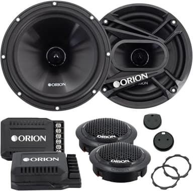 ORION Cobalt Series CB65C 2-Way Car Audio Component System - 6.5” Speakers, Full Range, Enhanced Bass, 280W, 4 Ohms, Easy Installation, 1” Silk Dome Tweeter, External Passive Crossover (Pair)