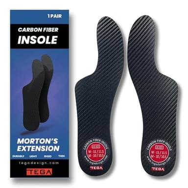 Morton´s Extension Orthotic, Carbon Fiber Rigid Insole - 1 Pair - Morton's Toe, Turf Toe, Hallux Limitus, Hallux Rigidus, Arthritis (W11/M10)
