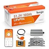TEMGO 48V (51.2V) 100Ah LiFePO4 Lithium Golf Cart Battery, Built-in 200A BMS, Complete Upgrade Kit with Charger, LCD Display, Voltage Converter & App, Max 10.24kW Power Output