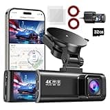 REDTIGER Dash Cam Front Rear, 4K/2.5K Full HD Dash Camera for Cars with Round Double-Sided Adhesive Pad