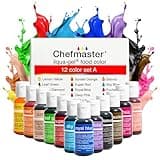Chefmaster - Liqua-Gel Food Coloring - Fade Resistant Food Coloring - 12 Pack - Vibrant, Eye-Catching Colors, Easy-To-Blend Formula, Fade-Resistant