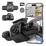 PRUVEEO 360 Degree View 4 Channel Dash Cam Front and Rear Inside Left Right, Dash Camera for Cars with CPL, Built-in GPS WiFi Night Vision, 24/7 Recording Parking Mode Monitor, Free 128G Card