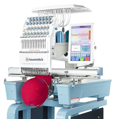 Smartstitch S1501 Plus Beast Embroidery Machine with 15 Needles,24"x16" Large Embroidery Area,1200SPM Max Speed,12" Touch Screen, Wifi available, capable of embroidering on Cap, T-shirt, Flat and more