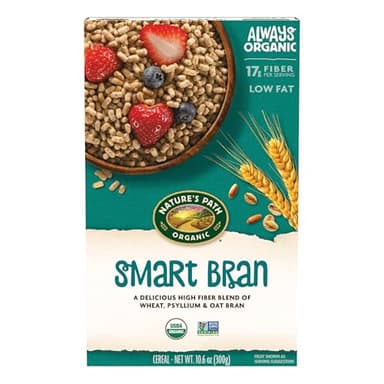 Nature's Path Organic Smart Bran Cereal, 10.6 oz (Pack of 1), 17g Fiber, Psyllium, Oat & Wheat Bran, Lightly Sweetened, Non-GMO