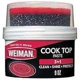 Weiman Cooktop Cleaner Paste, Easily Remove Burned-On Food, Grease and Watermarks, Leaving Your Glass Cook Top Sparkling