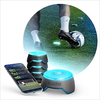 BlazePod Soccer Reaction Training Kit – 4 Smart Light Pods for Speed, Ball Control & Game IQ – Football Reflex Training for Players & Coaches – App Access Included