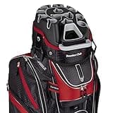 Founders Club Premium Cart Bag with 14 Way Organizer Divider Top (Black Red)