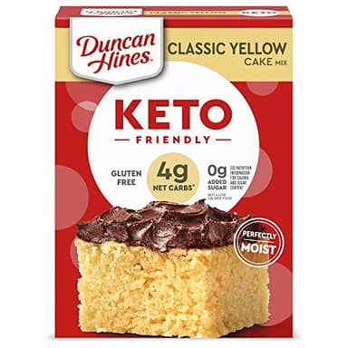 Duncan Hines Keto Friendly Classic Yellow Cake Mix, Zero Added Sugar, Gluten Free, 10.6 oz.