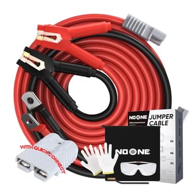 NOONE Booster Jumper Cables Heavy Duty 2/0 Gauge 30 FT 1500 AMP with Quick Connect Plugs for Truck SUV Car with up to 8-Liter Gasoline
