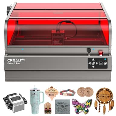 Falcon2 Pro S 40W Enclosed Laser Engraver with Air Assist, Built-in Camera, Class 1 Laser Cutter and Engraver Machine for Wood, Metal, Batch Prodcuction, Engraving Area 355 * 390mm