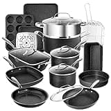 Granitestone Pro Pots and Pans Set 20 Piece Hard Anodized Complete Cookware + Bakeware Set with Ultra Nonstick Diamond Coating, Stainless Steel Stay Cool Handles, Oven Dishwasher & Metal Utensil Safe