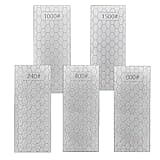 Diamond Sharpening Plates, 5 Pcs Whetstone With Extra Fine/Coarse Plate and Non-slip Base (SET-B)