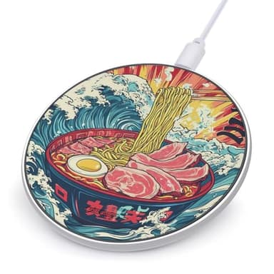 Ramen Chicken Flavor Noodle Soup Wireless Charger Anti-Slip Wireless Charging Pad Slim Charger Mat for Men Women