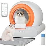 Self-Cleaning Cat Litter Box, New Model Anti-Pinch Automatic Box for Multiple Cats, Safety Large Cat Litter Box, WiFi-2.4G/APP Control, Smart Health Monitor, Easy Clean (Orange)