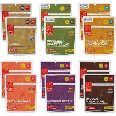 GOOD TO-GO Vegan Food Kit | Camping & Backpacking Food | Just Add Water Backpacking Meals | Good To-Go Dehydrated Meals Taste Better Than Freeze Dried MRE