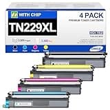 TN229XL TN229 Toner 4 Pack Compatible with Brother MFC-L3780CDW MFC-L3720CDW HL-L3280CDW HL-L3220CDW HL-L3295CDW, TN229XL