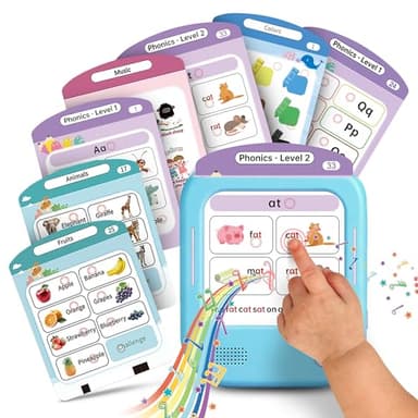 QuTZ Talking Flash Cards, Phonics Flash Cards, Learn to Read with 166 Pages, 29+ Themes, 800+ Words & Fun Facts, 700+ Interactive Games, Toddler Learning Toys for 3-6 Year Old