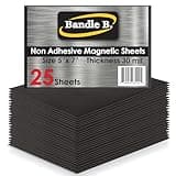 Bandle B Magnetic Sheets for Crafts 5" x 7". Pack of 25. Flexible Non Adhesive Magnetic Sheet for Metal Cutting Die Storage. Easy to Organize and Cut for Arts & Crafts or Scrapbooking. Thickness 30