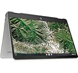 HP Chromebook x360 14-inch HD Touchscreen, 64GB eMMC, Intel Celeron N4020 2-in-1 Laptop (4GB RAM, USB-C, Wi-Fi, Webcam, SD Card Reader, Chrome OS) Silver, 14a-ca0036tg (Renewed)