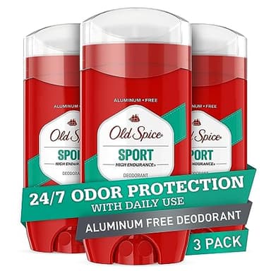 Old Spice Aluminum Free Deodorant For Men, High Endurance, 24/7 Sweat Defense & Odor Protection, 24/7 Freshness & Lasting Scent, Sport Scent, 3.0 oz (Pack of 3)