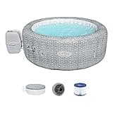 Bestway 4-6 Person SaluSpa Honolulu AirJet Inflatable Hot Tub Spa, 77" x 28" Round Portable Spa with 140 Soothing Jets and Insulated Cover