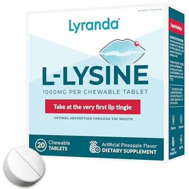 Lyranda® - Lysine Cold Sore Treatment - Chewable L-Lysine Tablets - Faster Absorption and Better Hygiene