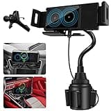 HULYVIC Z Fold 6 Car Mount Cup Holder, 15W Dual Coils Fast Charging Auto Clamping Auto Rotation 90° Air Vent Mount, Compatible for Galaxy Z Fold 6/5/4/3/Z Flip 6/5/4/S25 Ultra, iPhone 16 Series