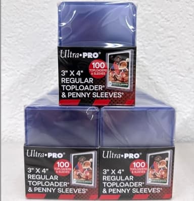 Ultra PRO 3" x 4" Clear Regular Toploaders for Cards with Card Sleeves Bundle Standard Size 300ct Trading Baseball Toploader Card Sleeve Protectors