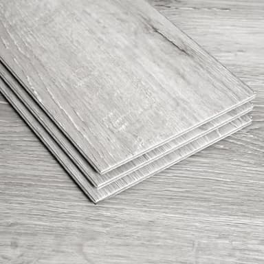 Interlocking Vinyl Flooring Planks 36" X 6", 14 Planks Covers 21 Sq.Ft Per Box, Grey, 5mm Thick DIY Easy Snap Lock Together Gray Oak Wood Grain Luxury Vinyl Flooring for Home