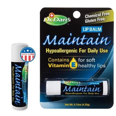 Dr. Dan's Maintain Lip Balm - Perfect for Cortibalm Aftercare, Mild Ingredients & Beeswax, Vitamin E Enriched for Moisturizing Dry Lips, Ensures Smooth, Soft Feel, 1 Pack
