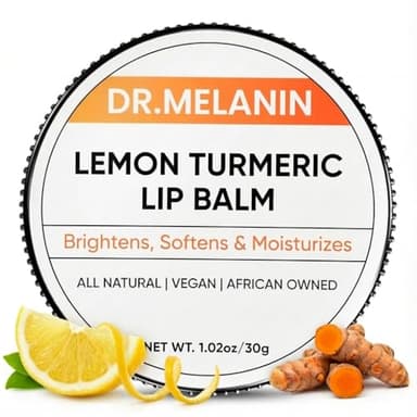Dr. Melanin Lemon Turmeric Lip Balm for Dark Lips, Natural Lip Moisturizer for Smokers, Lip Care for Soft & Hydrated Lips, Helps Improve Lip Tone, 1.02 oz